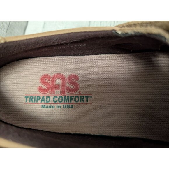 SAS Tripad Comfort Tan Nubuck Leather Womens Mary Jane Shoes Size 8M With Cutout - Picture 3 of 7